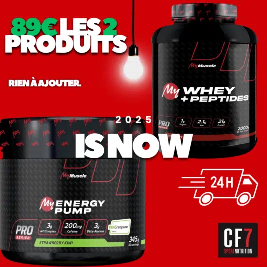 Pack My Muscle avec protéines whey et booster pro-workout